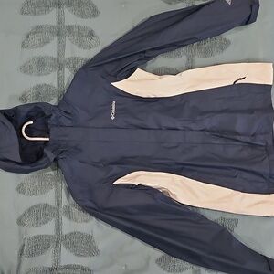Size XS Columbia Rain Jacket Navy Blue (Packable-Great For Travel)